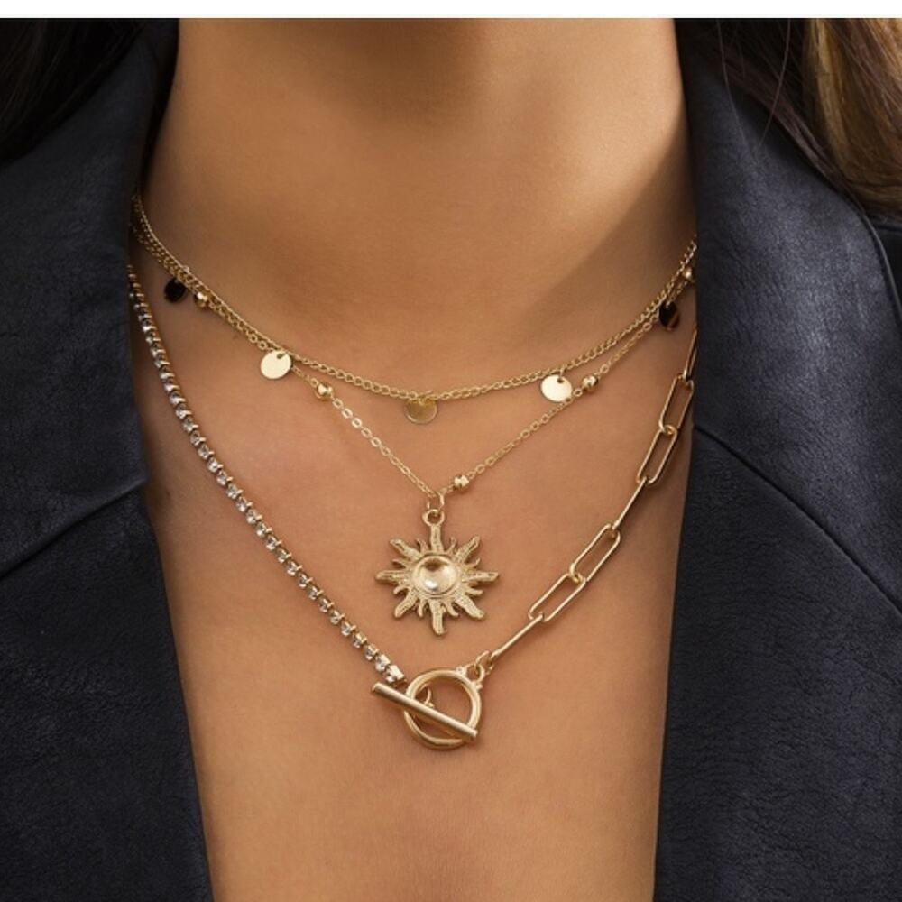 3 Layer Necklace, Layered Necklace Set,